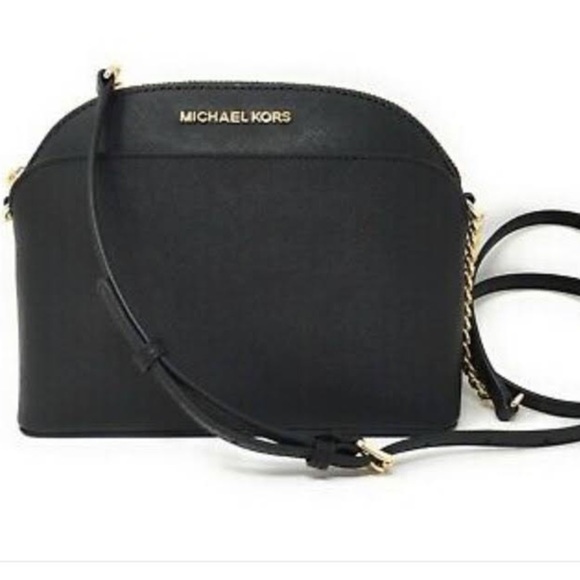 Michael Michael Kors Emmy Medium Saffiano Leather Crossbody Bag Black - Picture 2 of 16